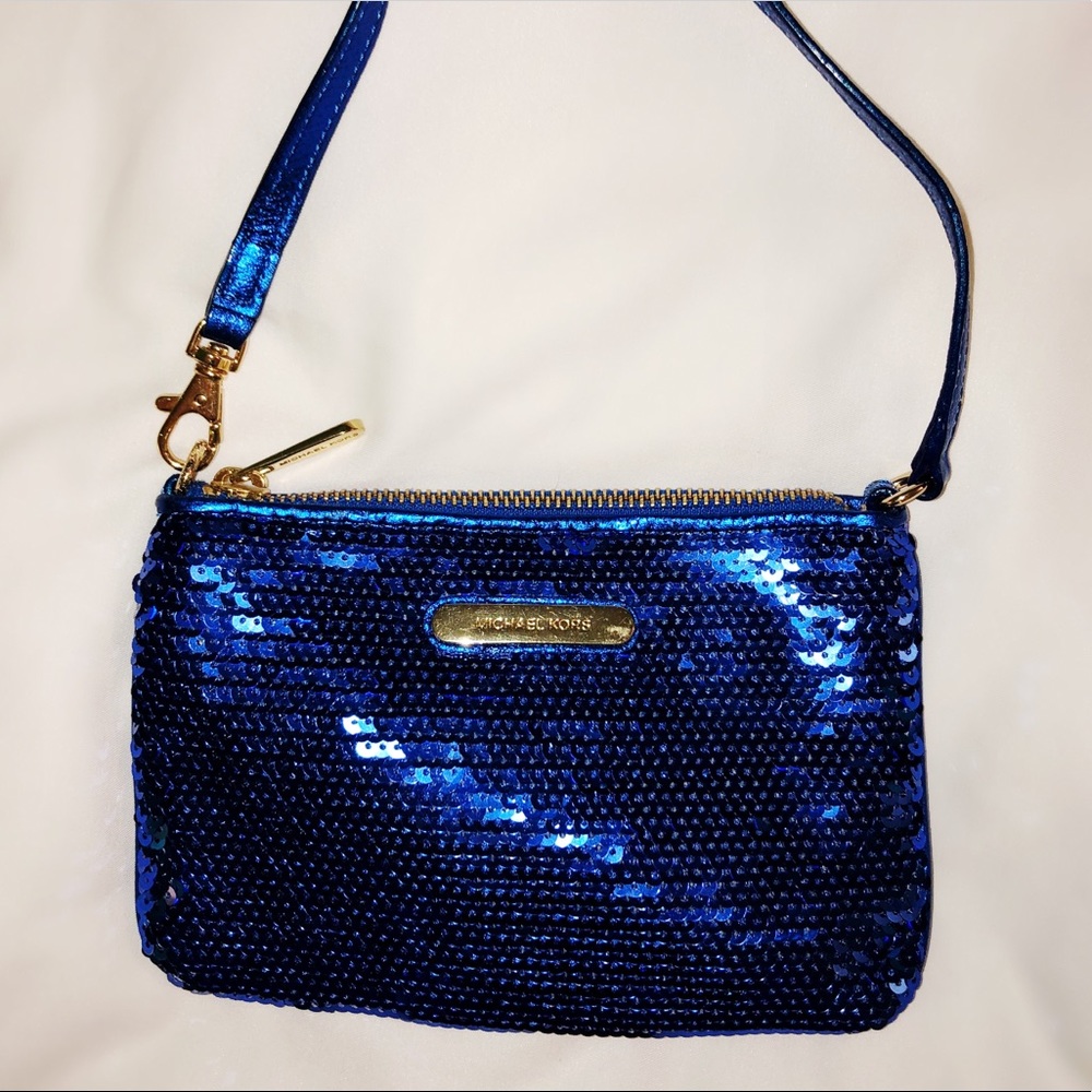 Michael Kors-Blue Sequin Wristlet(New Without Tag)